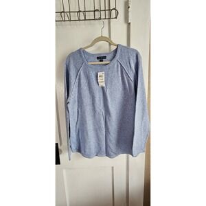 Karen Scott Large‎ Knit Sweater skyBlue boat neck NWT cotton Acrylic blend